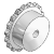 Einfach-Kettenrad 1/2 x 5/16" aus rostfreiem Stahl, für Rollenkette nach DIN 8187 - ISO/R 606 341-240-015