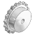 Einfach-Kettenrad 5/8 x 3/8" aus rostfreiem Stahl, für Rollenkette nach DIN 8187 - ISO/R 606 341-310-013